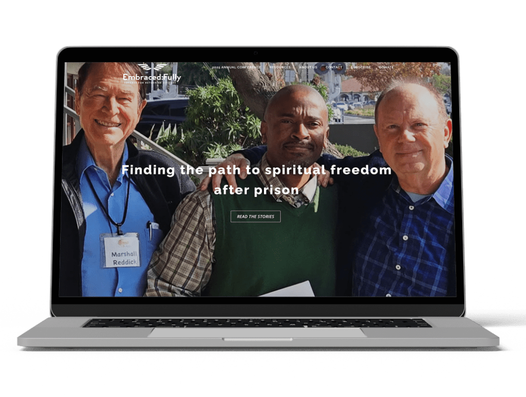 Embraced Fully Website on a Laptop